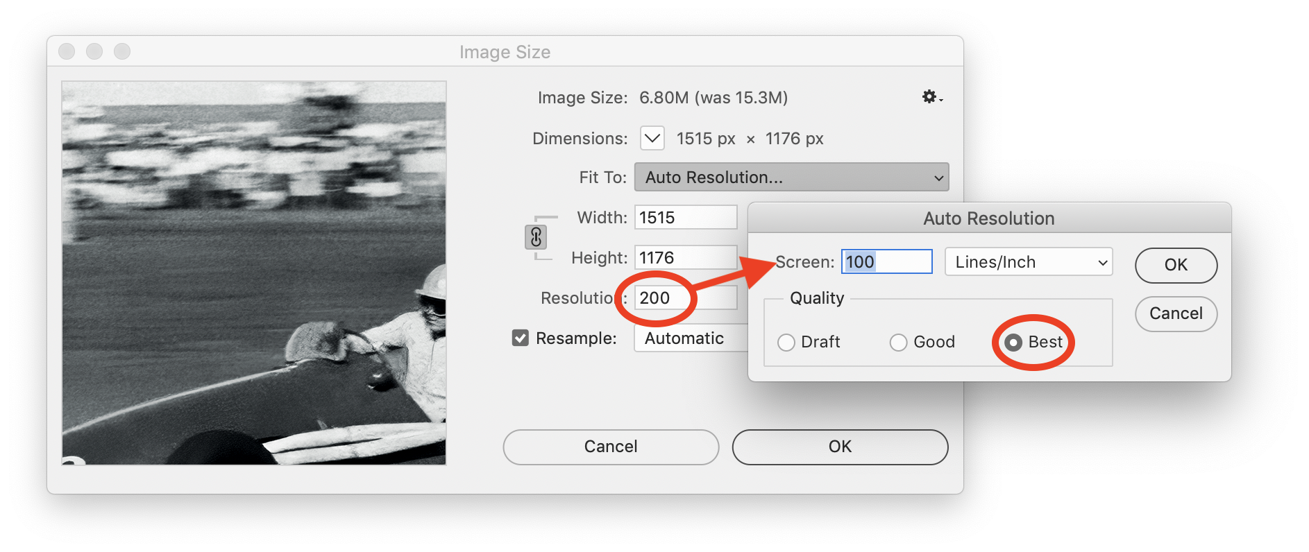Adobe Photoshop’s Auto Resolution option