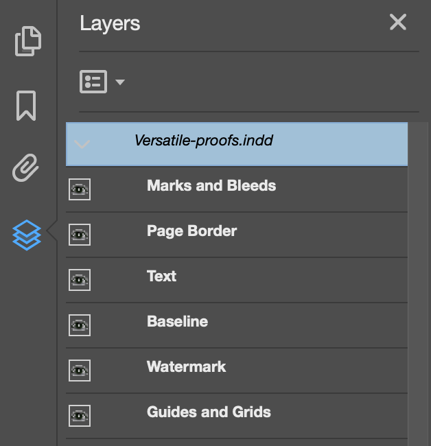Adobe Acrobat, Layers menu